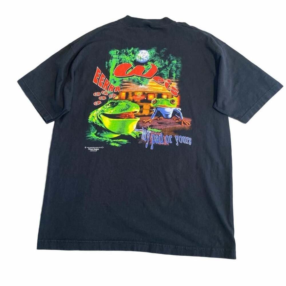 Fruit of the Loom Budweiser Frog T-Shirt XL Black Vintage 1995 Graphic Tee